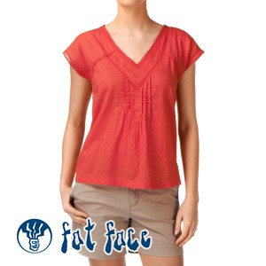 Fat Face Tops - Fat Face Inca Blouse Top - Red
