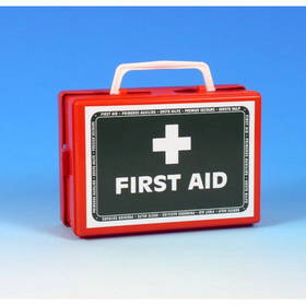 Empty Orange First Aid Box with Wall Bracket