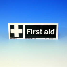 Sign First Aid 300 x 100mm Adhesive