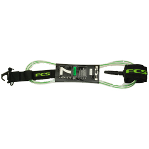 FCS 7Ft Regular 7mm Coaxial Leash.Green