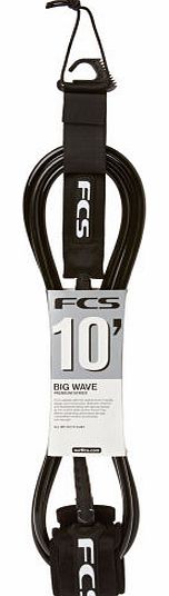 FCS Big Wave Black Leash - 10ft 0