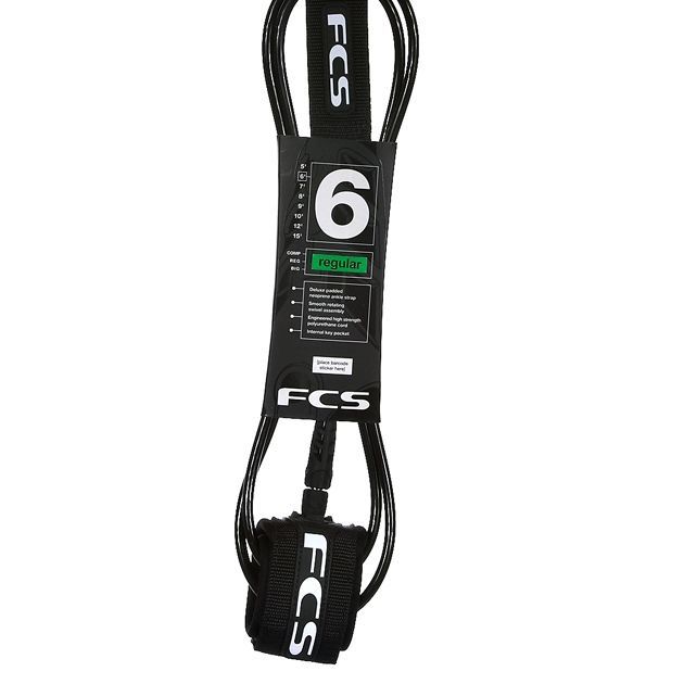 FCS Regular Leash Black - 6ft 0