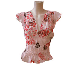 Chiffon cap sleeved floral top