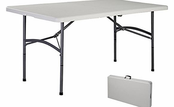 4FT 5FT 6FT Folding Trestle Half Table Picnic Camping BBQ Banquet Party Market Garden Heavy Duty (5ft)