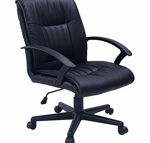 FDS PU Leather Executive Office Chairs Luxury Computer Desk Sports Home Chair (Black)