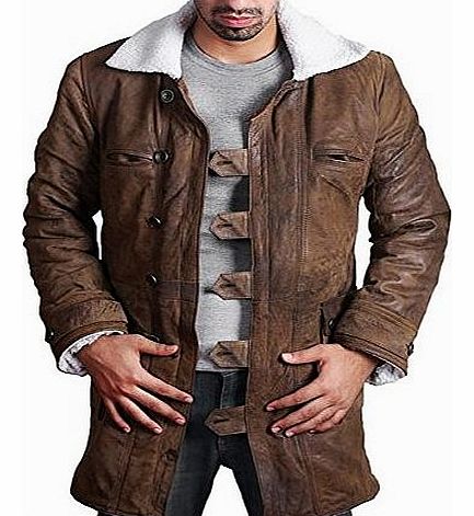 BANE Coat Tom Hardy - Dark Knight Rises Vintage Distressed Look Leather Jacket - Large