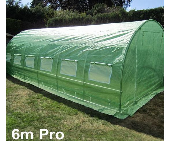 FeelGoodUK 6M(L) x 3M(W) x 2M(H) Polytunnel Greenhouse Pollytunnel Poly Polly Tunnel Fully Galvanised Anti Rust Steel Frame