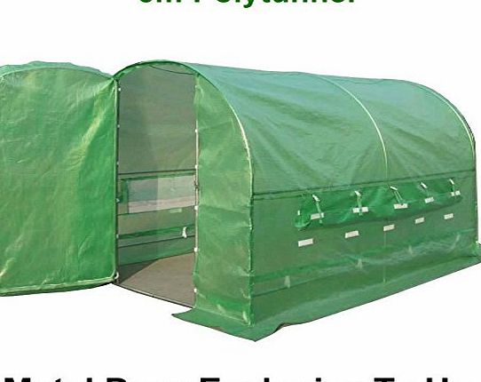 FeelGoodUK PRO Polytunnel Greenhouse Pollytunnel Poly Polly Tunnel Fully Galvanised Anti Rust Steel Frame 3m x 2m x 2m