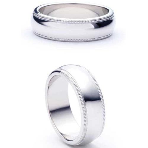 Felicitia from Bianco 3mm Heavy D Shape Felicitia Wedding Band Ring In Platinum
