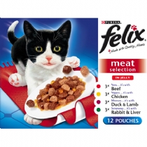 Adult Cat Food Pouch Meat Selection In