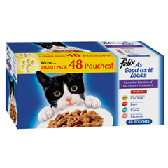 Felix Adult Pouch As Good As It Looks Favourites Select Cat Food 100gm 48 Pack