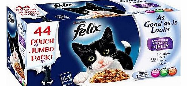 Felix As Good as it Looks Favourites Selection in Jelly 44 x 100 g Pouches