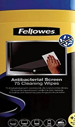 Fellowes irashield Screen Cleaning Wipes Tub - 75