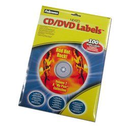 Fellowes Neato CD/Dvd Matt White Labels - 100Pk