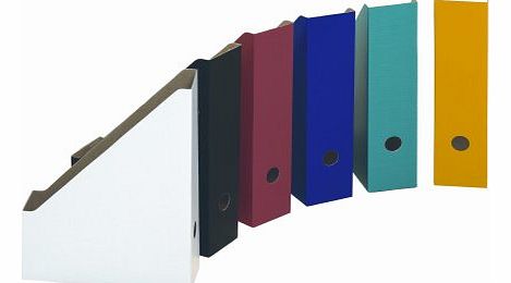 R-Kive Magazine File E-Flute Corrugated Board Construction - Black (Pack of 5)