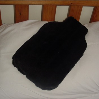 Black Faux Fur Hot Water Bottle