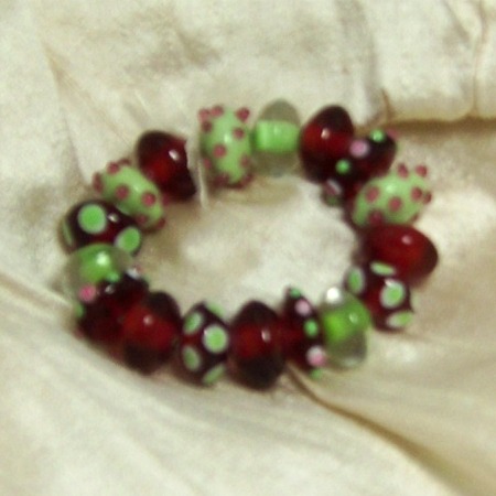 Femme Blue Bobble Bracelet - Cranberry and Green