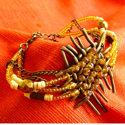 Femme Blue Chocolate and Cream Bracelet