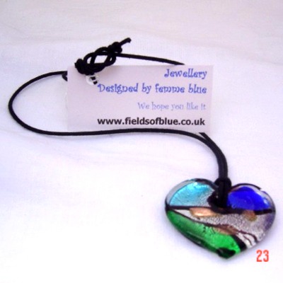 Femme Blue Handcrafted Glass Heart