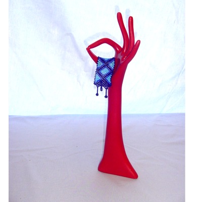 Femme Blue Jewellery Display Hand - Red Circle