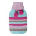 Femme Blue Pink Stripe Woolly Hot Water Bottle