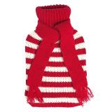 Red and White Scarf Woolly Hot Water Bottle