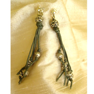 Femme Blue Tibetan Tassles Earrings