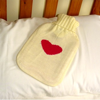 Woolly Hot Water Bottle - Red Heart
