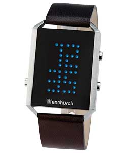 fenchurch Brown Strap Red LED Watch