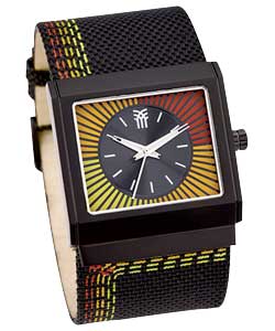 fenchurch Gents Black Canvas Strap Watch