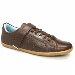 Male Fenchurch Fensquare Leather Upper Fashion Trainers in Brown and Pale Blue
