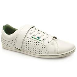 Male Fenchurch Fensquare Leather Upper Fashion Trainers in White and Green