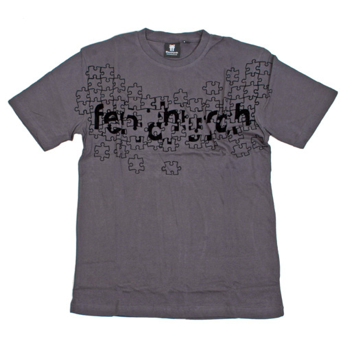 Fenchurch Mens Fenchurch Jigsaw Word Tee Shadow Grey