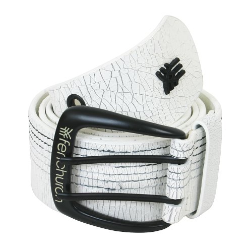 Fenchurch Mens Fenchurch Lemmy Leather Belt White/black