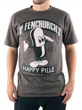 Fenchurch Shadow Grey Happy Pills T-Shirt