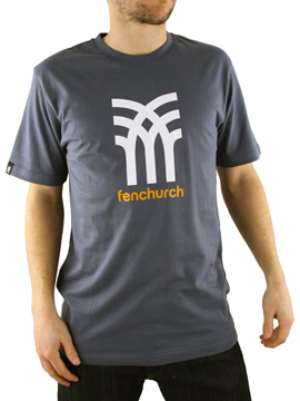 Fenchurch Slate Blue Icon Logo T-Shirt