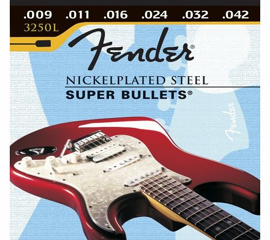 Fender 250 Nickel Plated Super Bullets Electric Guitar Strings09-42