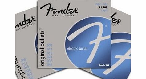 Fender Original Bullets Electric Guitar Strings Light 3150L 9-42 - 3 Packs