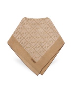 Fendi Animal and Zucca Print Signature Chiffon Silk Square Scarf
