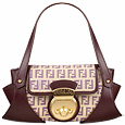 Fendi Beige & Purple Zucchino Jacquard Mini Compilation Bag