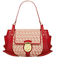 Beige & Red Zucchino Jacquard Large Compilation Bag