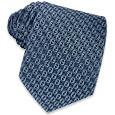 Fendi Blue Tonal Logoes Woven Silk Tie