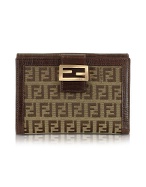 Brown and Beige Zucchino French Purse Wallet
