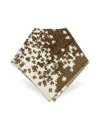 Fendi Brown Logo Puzzle Print Silk Square Scarf