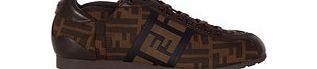 Fendi Brown zucca and taupe sneakers