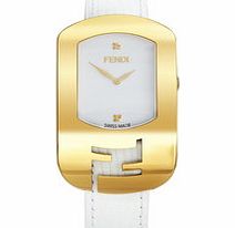 Fendi Chameleon white and gold-tone watch