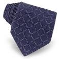 Geometric Blue Signature Printed Silk Tie