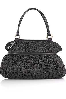 Large waffle leather tote