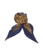 Fendi Logo Printed Silk Pleated Square Scarf