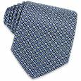 Fendi Logoed Cobalt Blue Silk Tie